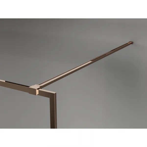 MEXEN/S - Kyoto-XF Sprchová zástena WALK-IN s rámom 80 x 202, grafit 10 mm, ružové zlato 800-080-104-60-40-X