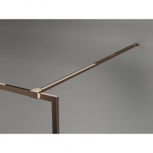MEXEN/S - Kyoto-XF Sprchová zástena WALK-IN s rámom 80 x 202, grafit 10 mm, ružové zlato 800-080-104-60-40-X