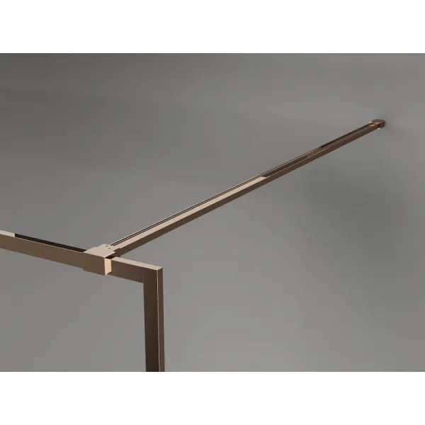MEXEN/S - Kyoto-XF Sprchová zástena WALK-IN s rámom 100 x 202, grafit 10 mm, ružové zlato 800-100-104-60-40-X