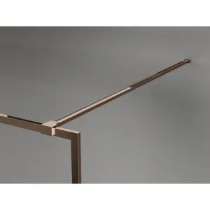 MEXEN/S - Kyoto-XF Sprchová zástena WALK-IN s rámom 100 x 202, grafit 10 mm, ružové zlato 800-100-104-60-40-X