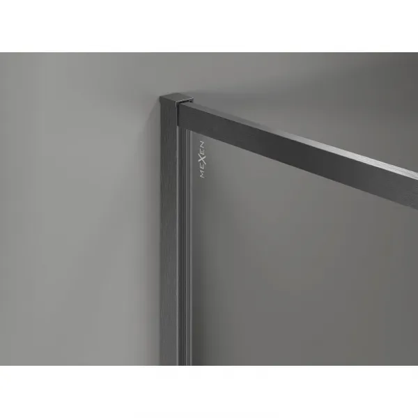 MEXEN/S - Kyoto-XF Sprchová zástena WALK-IN s rámom 80 x 202, dekor 10 mm, grafit kartáčovaná 800-080-104-66-30-X