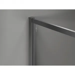 MEXEN/S - Kyoto-XF Sprchová zástena WALK-IN s rámom 80 x 202, dekor 10 mm, grafit kartáčovaná 800-080-104-66-30-X