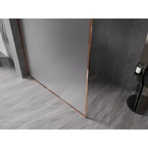MEXEN/S - Kyoto-XF Sprchová zástena WALK-IN s rámom 100 x 202, dekor 10 mm, ružové zlato 800-100-104-60-30-X