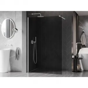 MEXEN/S - Kyoto-X Sprchová zástena WALK-IN 110 x 200, grafit 10 mm, biela 800-110-101-20-40-X