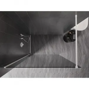 MEXEN/S - Kyoto-X Sprchová zástena WALK-IN 80 x 200, grafit 10 mm, biela 800-080-101-20-40-X