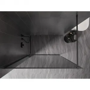 MEXEN/S - Kyoto-XF Sprchová zástena WALK-IN s rámom 80 x 202, grafit 10 mm, grafit kartáčovaná 800-080-104-66-40-X