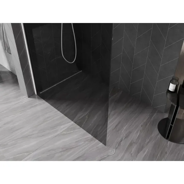MEXEN/S - Kyoto-X Sprchová zástena WALK-IN 70 x 200, grafit 10 mm, biela 800-070-101-20-40-X