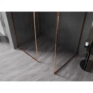 MEXEN/S - Kyoto-F Sprchová zástena WALK-IN s rámom 105 x 70, transparent 8 mm, ružové zlato 800-105-202-04-60-070