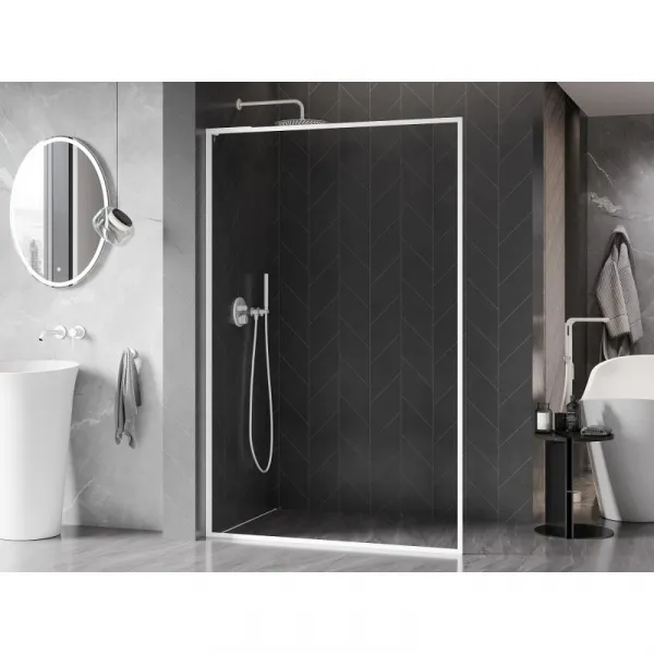 MEXEN/S - Kioto-F L Sprchová zástena WALK-IN s rámom 60 x 202, transparent 8 mm, biela 800-060-174-20-00