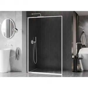 MEXEN/S - Kioto-F L Sprchová zástena WALK-IN s rámom 60 x 202, transparent 8 mm, biela 800-060-174-20-00