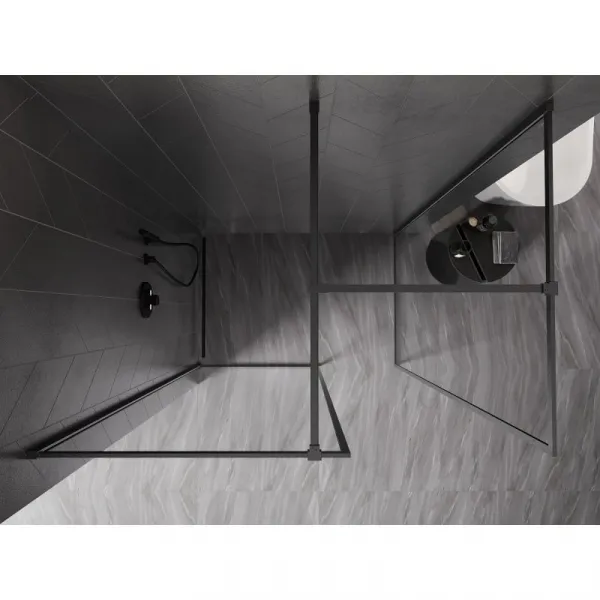 MEXEN/S - Kyoto-F Sprchová zástena WALK-IN s rámom 70 x 70, transparent 8 mm, grafit kartáčovaná 800-070-202-04-66-070