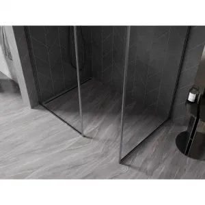 MEXEN/S - Kyoto-F Sprchová zástena WALK-IN s rámom 105 x 80, transparent 8 mm, grafit kartáčovaná 800-105-202-04-66-080