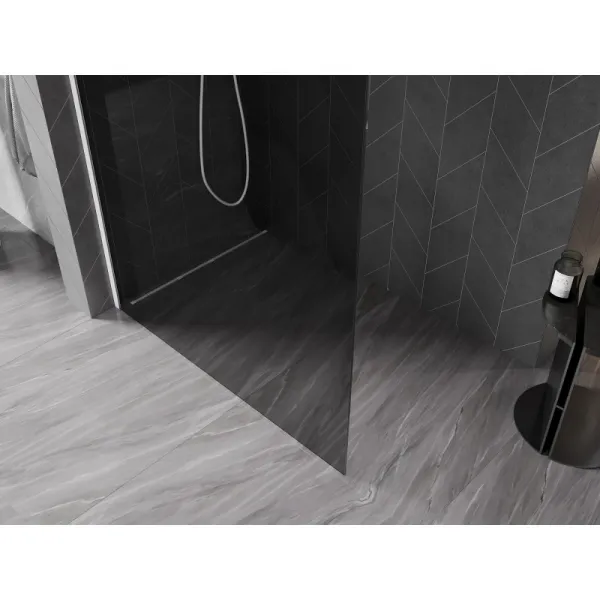 MEXEN/S - Kyoto-X Sprchová zástena WALK-IN 80 x 200, grafit 10 mm, biela 800-080-101-20-40-X