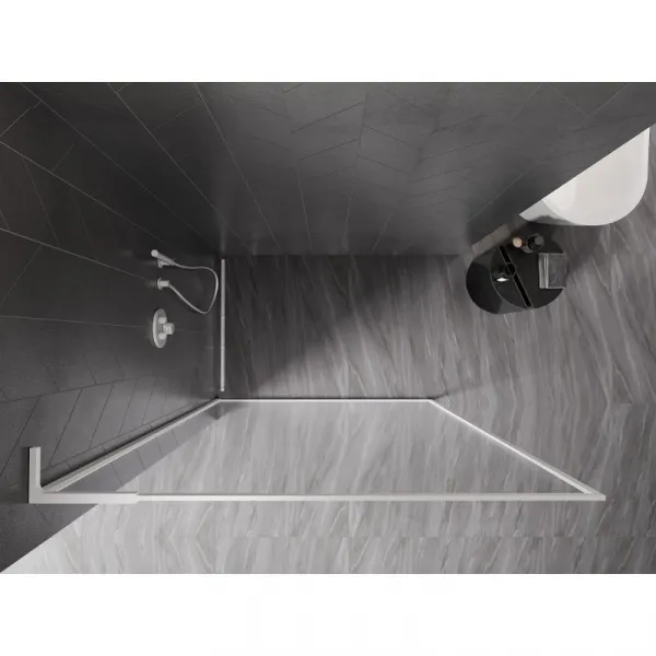 MEXEN/S - Kioto-F L Sprchová zástena WALK-IN s rámom 60 x 202, transparent 8 mm, biela 800-060-174-20-00