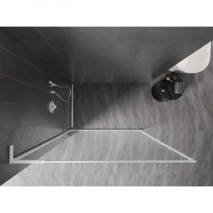 MEXEN/S - Kioto-F L Sprchová zástena WALK-IN s rámom 60 x 202, transparent 8 mm, biela 800-060-174-20-00