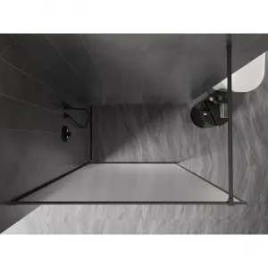 MEXEN/S - Kyoto-XF Sprchová zástena WALK-IN s rámom 80 x 202, dekor 10 mm, grafit metal 800-080-104-95-30-X