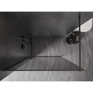 MEXEN/S - Kyoto-XF Sprchová zástena WALK-IN s rámom 100 x 202, grafit 10 mm, grafit metal 800-100-104-95-40-X