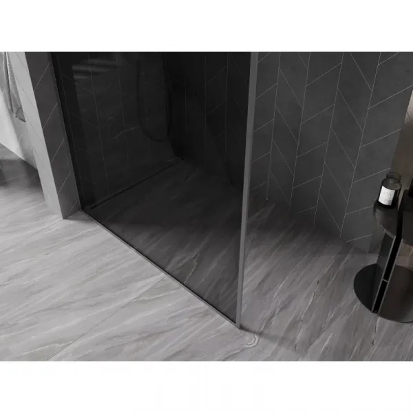 MEXEN/S - Kyoto-XF Sprchová zástena WALK-IN s rámom 60 x 202, grafit 10 mm, grafit metal 800-060-104-95-40-X