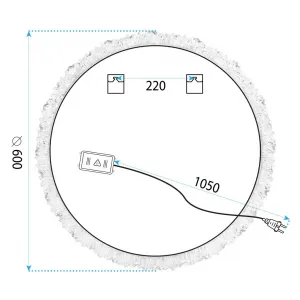 REA Dotykové nástěnné zrcadlo s LED osvětlením YH-3561 60 cm