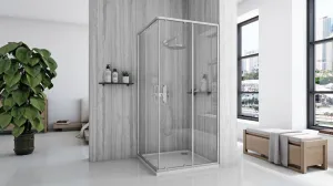 REA/S - Sprchovací kút City 90x90 Nickel Brush So sprchovou vaničkou Savoy KPL-E0054