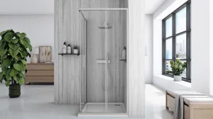 REA/S - Sprchovací kút City 90x90 Nickel Brush So sprchovou vaničkou Savoy KPL-E0054