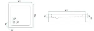 REA/S - Sprchovací kút City 90x90 Nickel Brush So sprchovou vaničkou Savoy KPL-E0054