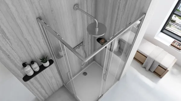 REA/S - Sprchovací kút City 80x100 Nickel Brush So sprchovou vaničkou Savoy KPL-E0059