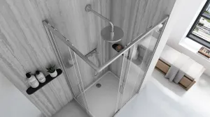 REA/S - Sprchovací kút City 80x100 Nickel Brush So sprchovou vaničkou Savoy KPL-E0059