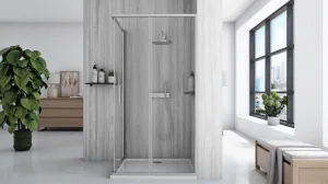 REA/S - Sprchovací kút City 80x100 Nickel Brush So sprchovou vaničkou Savoy KPL-E0059