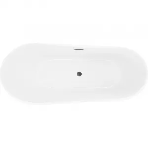 MEXEN/S - Dora voľne stojaca vaňa 150 x 75, biela, sifón a prepad grafit metal 52071507500-95