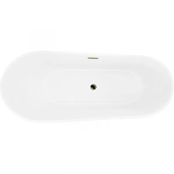 MEXEN/S - Dora voľne stojaca vaňa 150 x 75, biela, sifón a prepad zlatá 52071507500-50