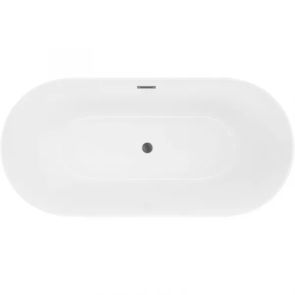 MEXEN/S - Luna Slim voľne stojaca vaňa 170 x 75, biela, sifón a prepad grafit metal 52041707500-95