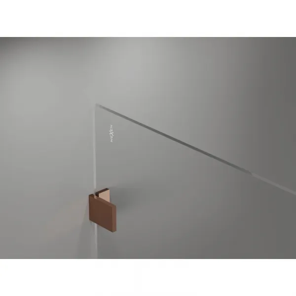 MEXEN/S - Lunar Sprchová zástena WALK-IN ľavá 80 x 200, transparent 8 mm, ružové zlato 830-080-000-60-00-L