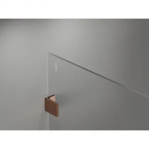 MEXEN/S - Lunar Sprchová zástena WALK-IN ľavá 80 x 200, transparent 8 mm, ružové zlato 830-080-000-60-00-L