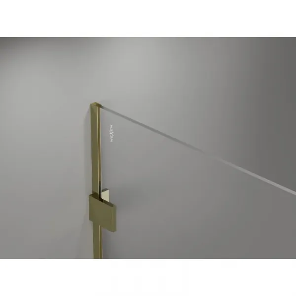 MEXEN/S - Lunar Sprchová zástena WALK-IN pravá 70 x 200, transparent 8 mm, zlato 830-070-000-50-00-P