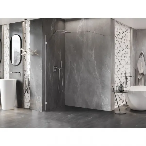 MEXEN/S - Lunar Sprchová zástena WALK-IN ľavá 80 x 200, transparent 8 mm, chróm 830-080-000-01-00-L