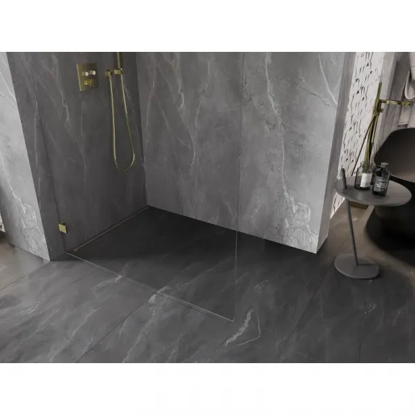 MEXEN/S - Lunar Sprchová zástena WALK-IN ľavá 60 x 200, transparent 8 mm, zlato 830-060-000-50-00-L
