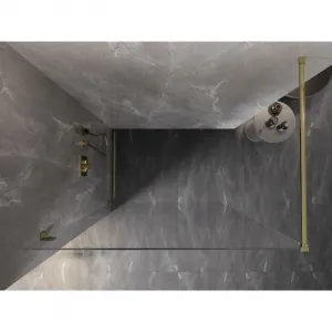 MEXEN/S - Lunar Sprchová zástena WALK-IN ľavá 60 x 200, transparent 8 mm, zlato 830-060-000-50-00-L