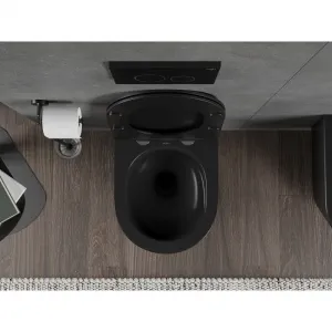 MEXEN - Rico Závesná WC misa Rimless Tornado, čierna mat 3372XX85T