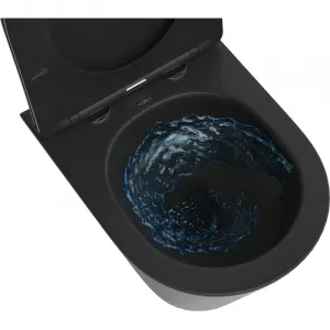 MEXEN - Rico Závesná WC misa Rimless Tornado, čierna mat 3372XX85T