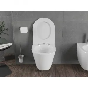 MEXEN - Rico Závesná WC misa Rimless Tornado, biela lesk 3372XX00T