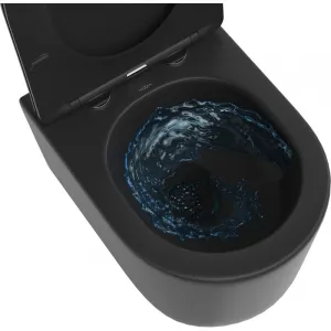 MEXEN/S - Sofia Závesná WC misa Rimless Tornado vrátane sedátka s slow slim, duroplast, čierna mat 30540185T