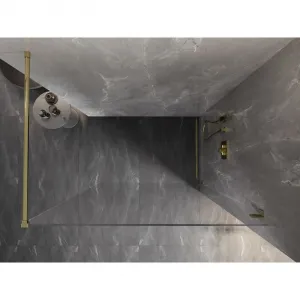 MEXEN/S - Lunar Sprchová zástena WALK-IN pravá 70 x 200, transparent 8 mm, zlato 830-070-000-50-00-P