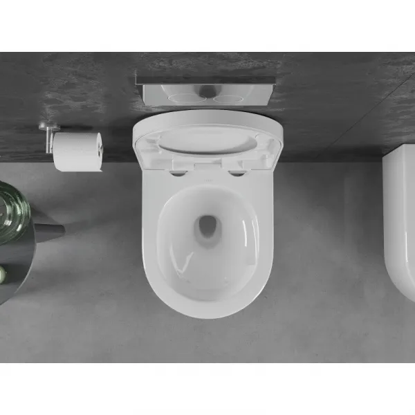MEXEN/S - Sofia Závesná WC misa Rimless Tornado vrátane sedátka s slow, duroplast, biela lesk 30540200T
