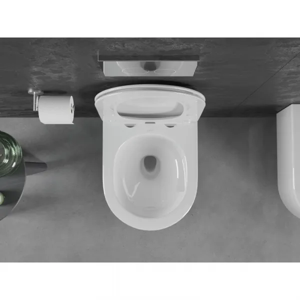 MEXEN/S - Sofia Závesná WC misa Rimless Tornado vrátane sedátka s slow slim, duroplast, biela lesk 30540400T
