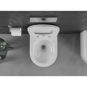 MEXEN/S - Sofia Závesná WC misa Rimless Tornado vrátane sedátka s slow slim, duroplast, biela lesk 30540400T