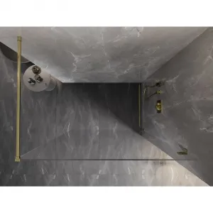 MEXEN/S - Lunar Sprchová zástena WALK-IN pravá 60 x 200, transparent 8 mm, zlato 830-060-000-50-00-P