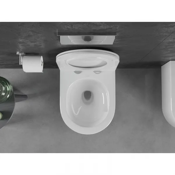 MEXEN/S - Sofia Závesná WC misa Rimless Tornado vrátane sedátka s slow slim, duroplast, biela lesk 30540500T