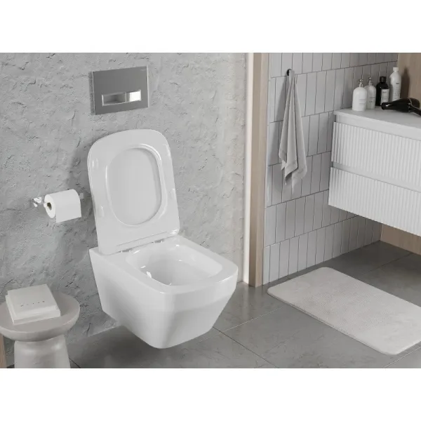 MEXEN - Riva Závesná WC misa Rimless Tornado, biela lesk 3363XX00T