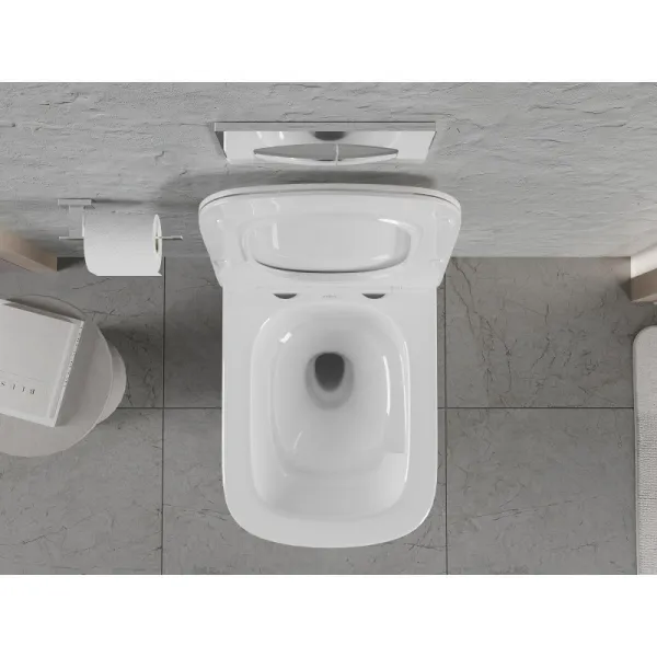 MEXEN - Riva Závesná WC misa Rimless Tornado, biela lesk 3363XX00T